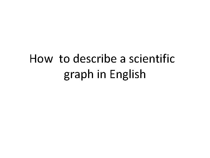 How to describe a scientific graph in English 