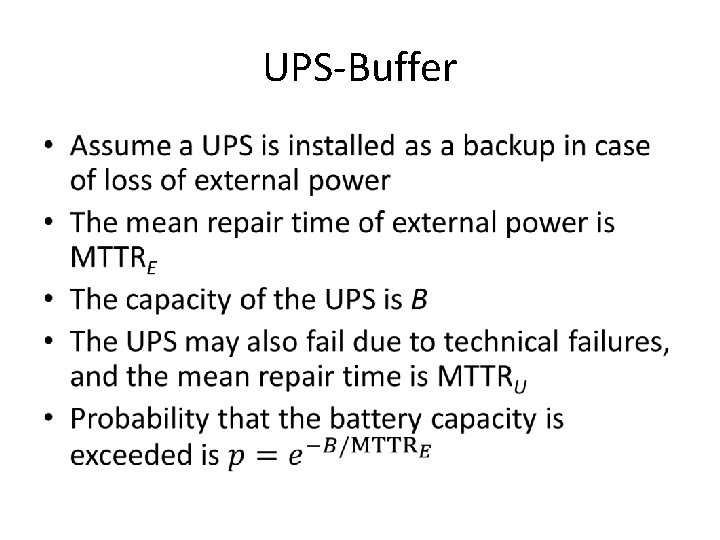 UPS Buffer • 