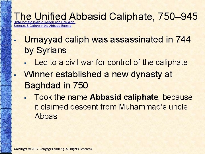 The Unified Abbasid Caliphate, 750– 945 History of the Islamic Golden Age | Religion,