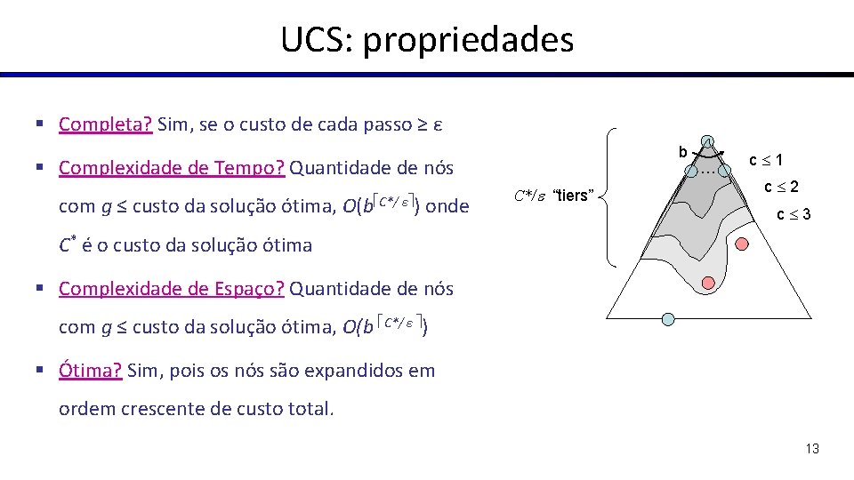 UCS: propriedades § Completa? Sim, se o custo de cada passo ≥ ε b
