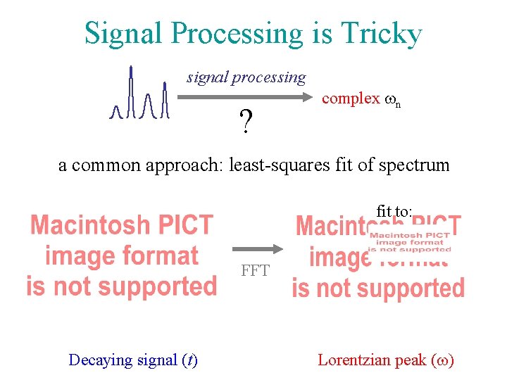 Signal Processing is Tricky signal processing ? complex wn a common approach: least-squares fit