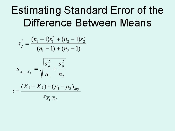 Estimating Standard Error of the Difference Between Means 