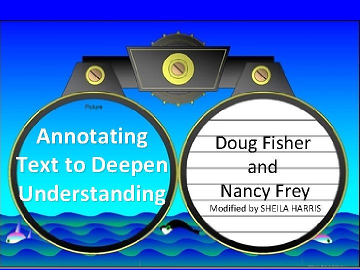 Annotating Text to Deepen Understanding Doug Fisher and Nancy Frey Modified by SHEILA HARRIS
