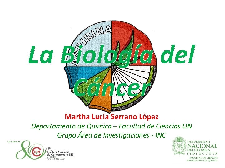 La Biología del Cáncer Martha Lucía Serrano López Departamento de Química – Facultad de