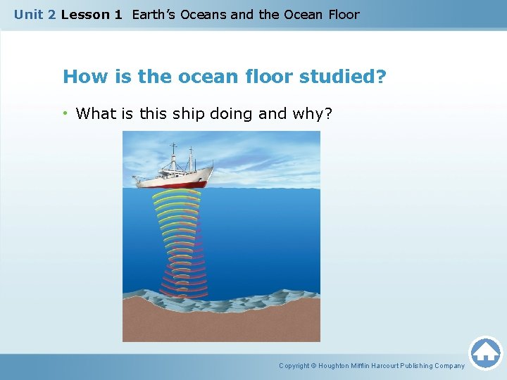 Unit 2 Lesson 1 Earth’s Oceans and the Ocean Floor How is the ocean