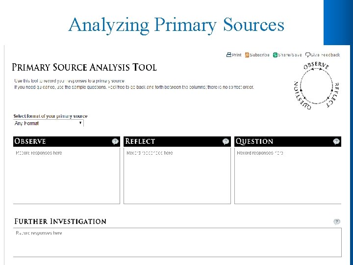 Analyzing Primary Sources 