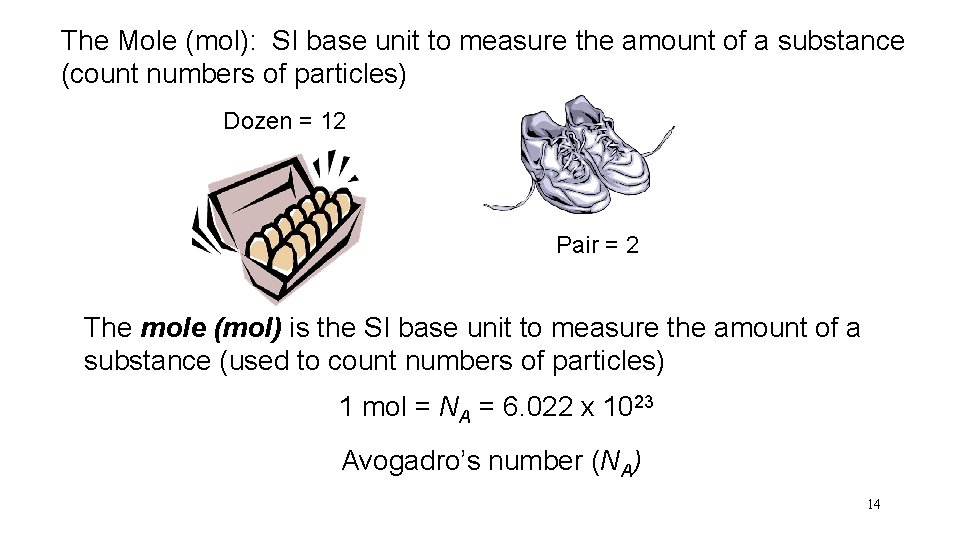 The Mole (mol): SI base unit to measure the amount of a substance (count The Mole (mol): SI base unit to measure the amount of a substance (count