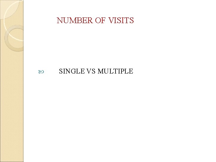 NUMBER OF VISITS SINGLE VS MULTIPLE 