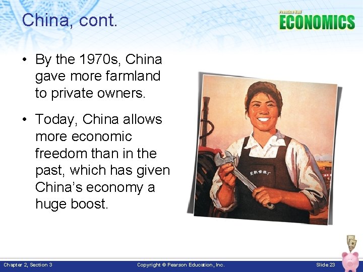 China, cont. • By the 1970 s, China gave more farmland to private owners.