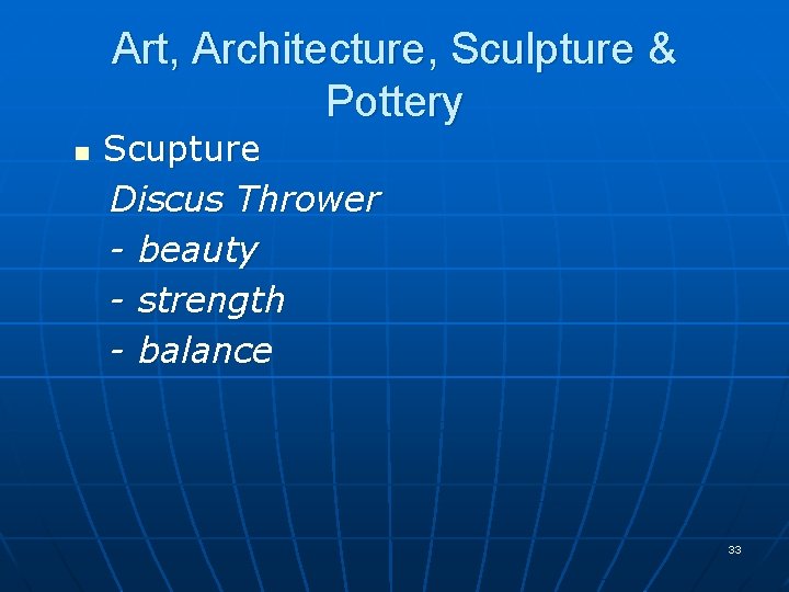 Art, Architecture, Sculpture & Pottery n Scupture Discus Thrower - beauty - strength -