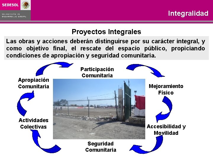 Programa Rescate de Espacios Públicos COBERTURAIntegralidad 2003 -2006 Objetivo Proyectos Integrales Las obras y Programa Rescate de Espacios Públicos COBERTURAIntegralidad 2003 -2006 Objetivo Proyectos Integrales Las obras y