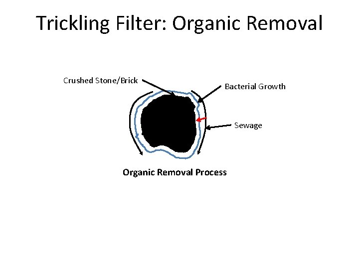 Trickling Filter: Organic Removal Crushed Stone/Brick Bacterial Growth Sewage Organic Removal Process 