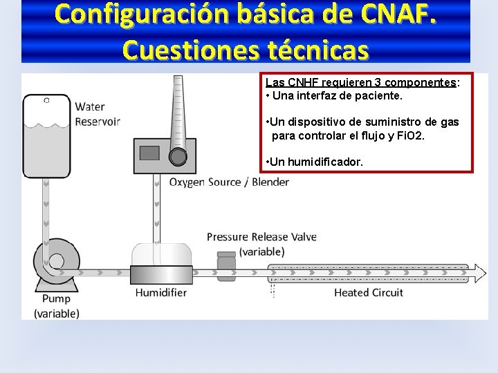 Configuración básica de CNAF. Cuestiones técnicas Las CNHF requieren 3 componentes: • Una interfaz