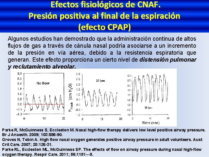  Efectos fisiológicos de CNAF. Presión positiva al final de la espiración (efecto CPAP)