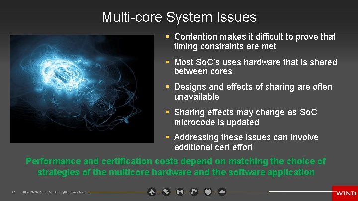 Multi-core System Issues § Contention makes it difficult to prove that timing constraints are