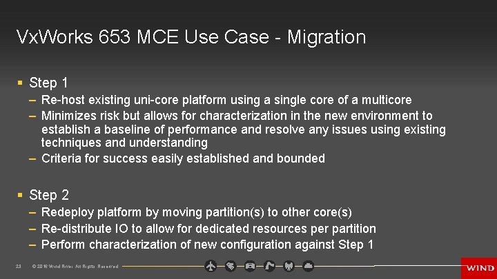 Vx. Works 653 MCE Use Case - Migration § Step 1 – Re-host existing