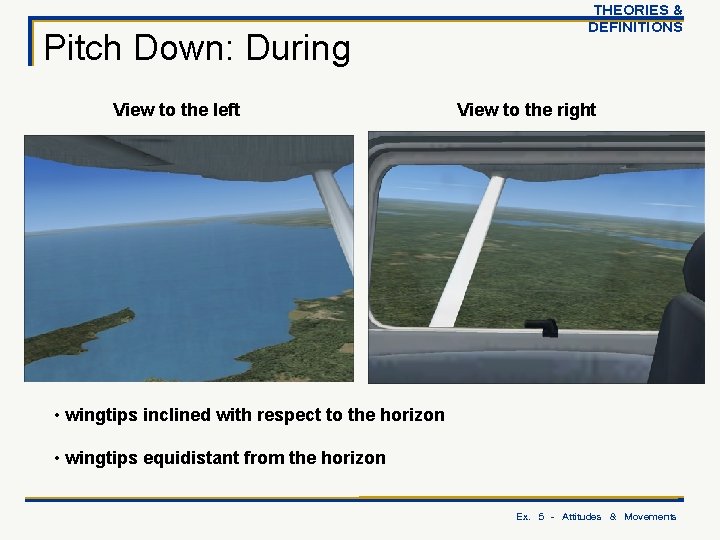 Pitch Down: During View to the left THEORIES & DEFINITIONS View to the right