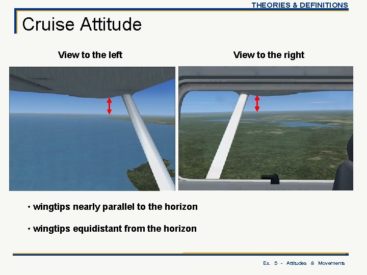 THEORIES & DEFINITIONS Cruise Attitude View to the left View to the right •