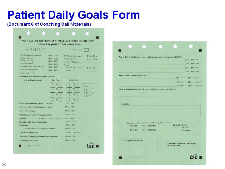 Patient Daily Goals Form (Document 6 of Coaching Call Materials) 26 