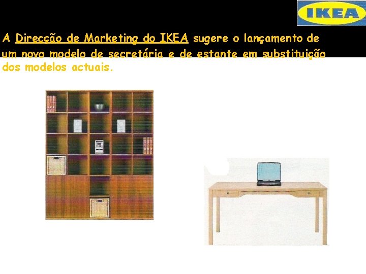 A Direcção de Marketing do IKEA sugere o lançamento de um novo modelo de