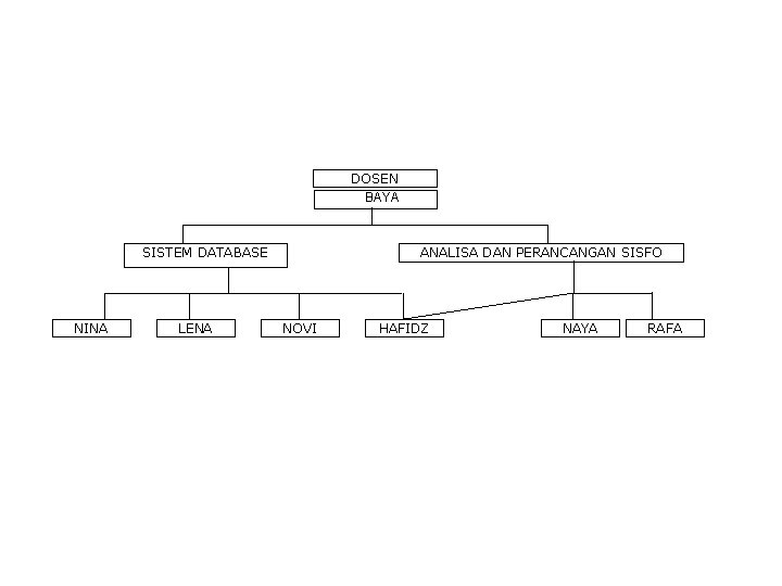 DOSEN BAYA SISTEM DATABASE NINA LENA ANALISA DAN PERANCANGAN SISFO NOVI HAFIDZ NAYA RAFA