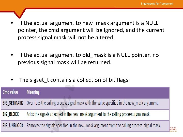 Engineered for Tomorrow • If the actual argument to new_mask argument is a NULL