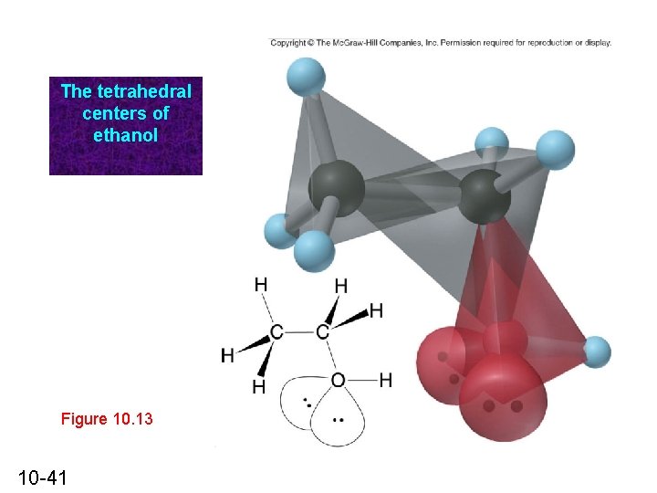 The tetrahedral centers of ethanol Figure 10. 13 10 -41 