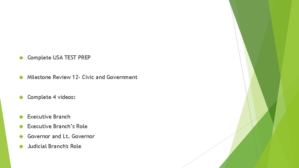 Complete USA TEST PREP Milestone Review 12 - Civic and Government Complete 4 Complete USA TEST PREP Milestone Review 12 - Civic and Government Complete 4