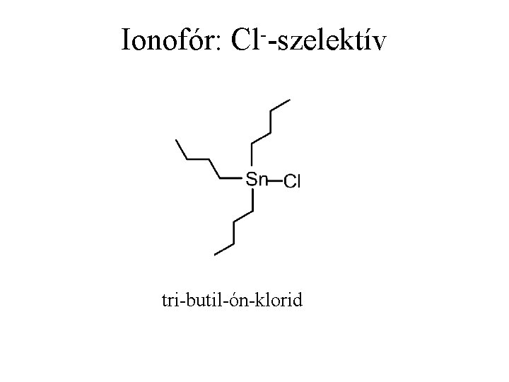 Ionofór: Cl--szelektív tri-butil-ón-klorid 