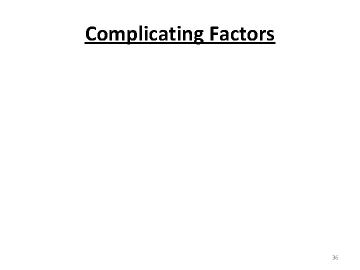 Complicating Factors 36 