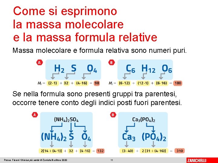 Come si esprimono la massa molecolare e la massa formula relative Massa molecolare e