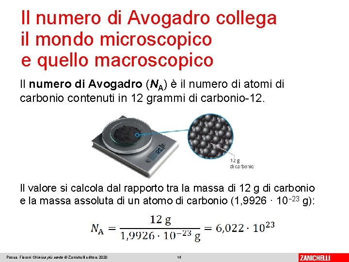 Il numero di Avogadro collega il mondo microscopico e quello macroscopico Il numero di