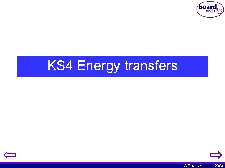 KS 4 Energy transfers © Boardworks Ltd 2003 