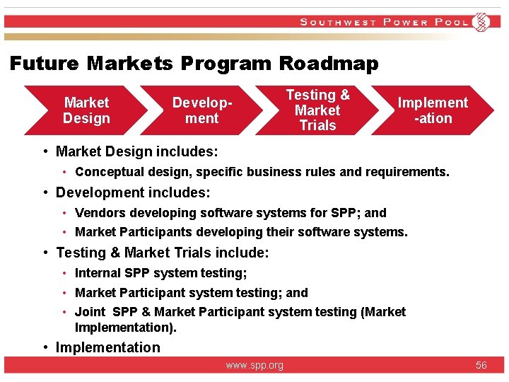 Future Markets Program Roadmap Market Design Development Testing & Market Trials Implement -ation • Future Markets Program Roadmap Market Design Development Testing & Market Trials Implement -ation •