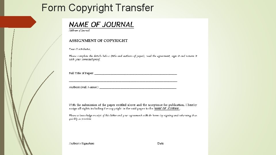Form Copyright Transfer 