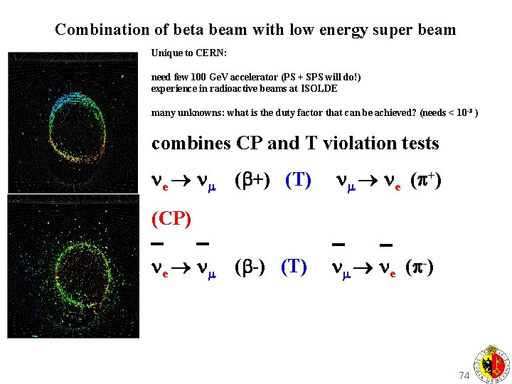 Combination of beta beam with low energy super beam Unique to CERN: need few