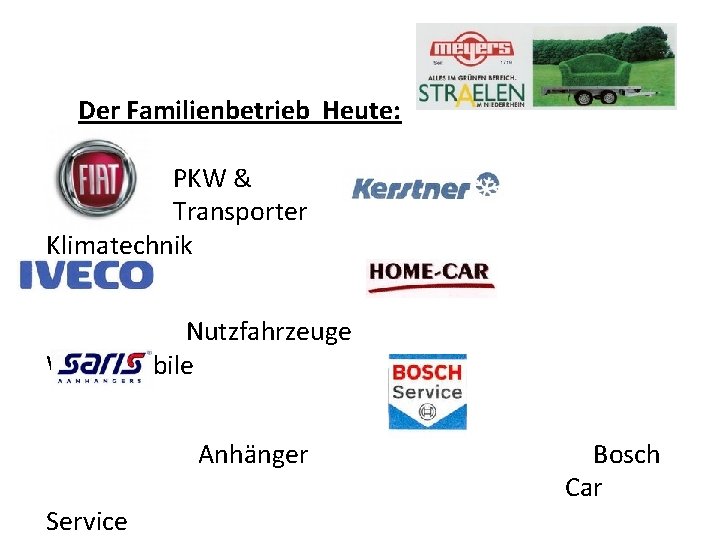 Der Familienbetrieb Heute: PKW & Transporter Klimatechnik Nutzfahrzeuge Wohnmobile Anhänger Service Bosch Car 