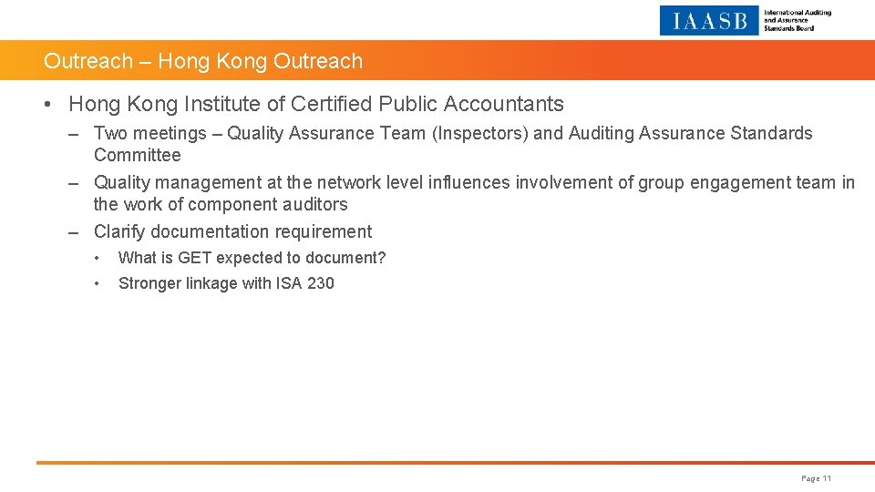 Outreach – Hong Kong Outreach • Hong Kong Institute of Certified Public Accountants –