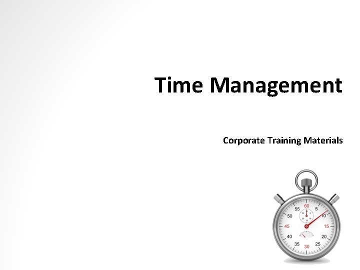 Time Management Corporate Training Materials 