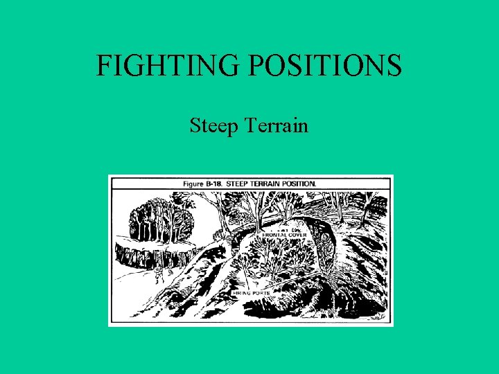 FIGHTING POSITIONS Steep Terrain FIGHTING POSITIONS Steep Terrain