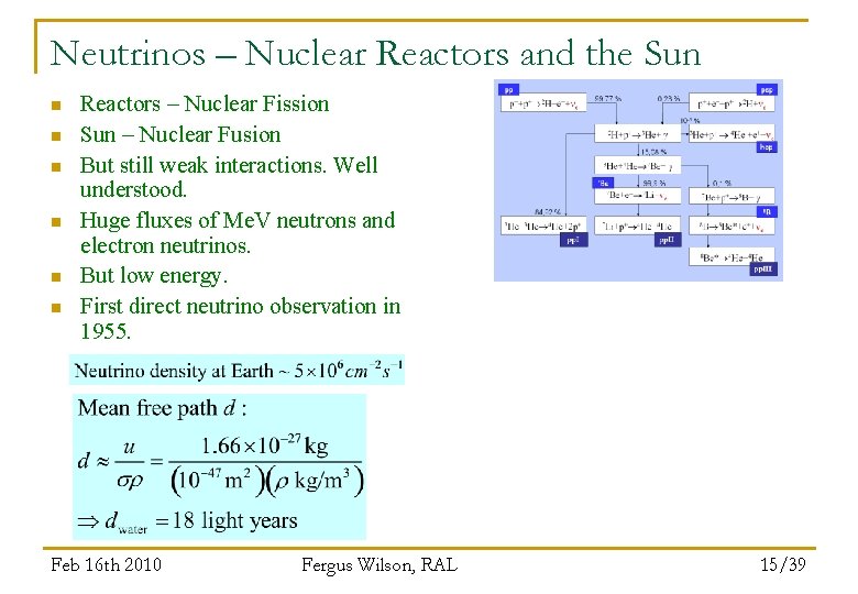 Neutrinos – Nuclear Reactors and the Sun n n n Reactors – Nuclear Fission