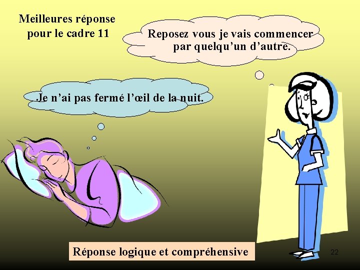 Meilleures réponse pour le cadre 11 Reposez vous je vais commencer par quelqu’un d’autre. Meilleures réponse pour le cadre 11 Reposez vous je vais commencer par quelqu’un d’autre.