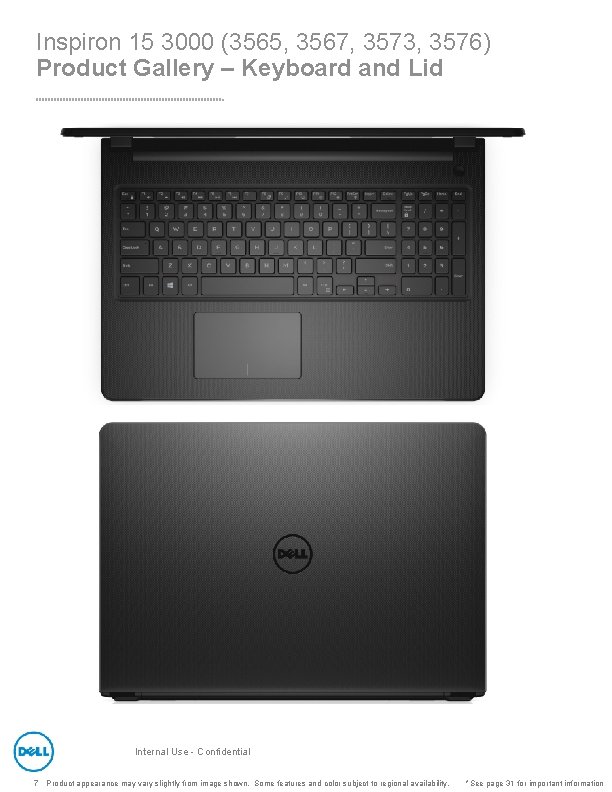 Inspiron 15 3000 (3565, 3567, 3573, 3576) Product Gallery – Keyboard and Lid Internal