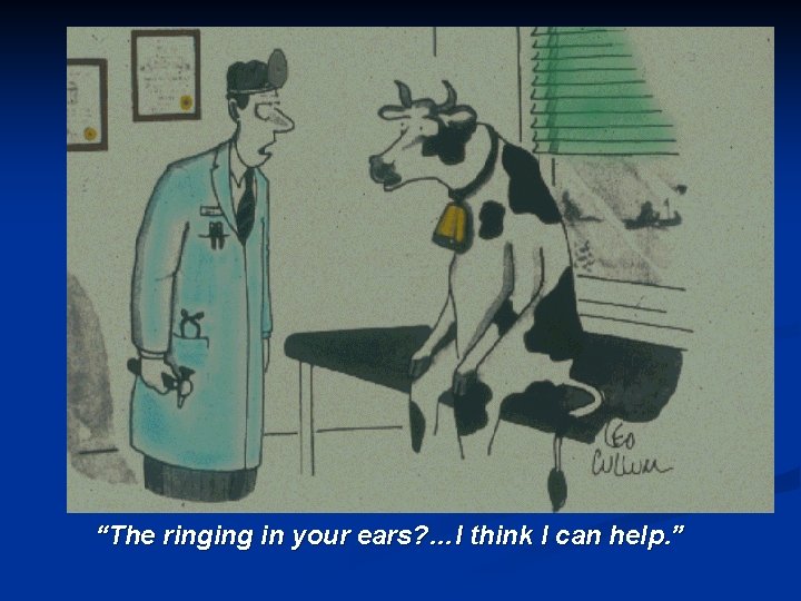 “The ringing in your ears? …I think I can help. ” 