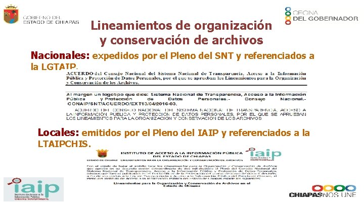 Lineamientos de organización y conservación de archivos Nacionales: expedidos por el Pleno del SNT