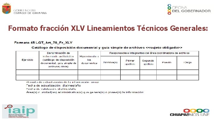 Formato fracción XLV Lineamientos Técnicos Generales: 