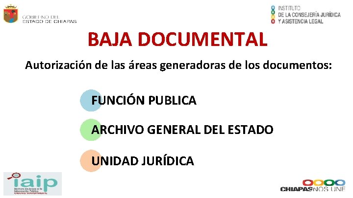 BAJA DOCUMENTAL Autorización de las áreas generadoras de los documentos: FUNCIÓN PUBLICA ARCHIVO GENERAL