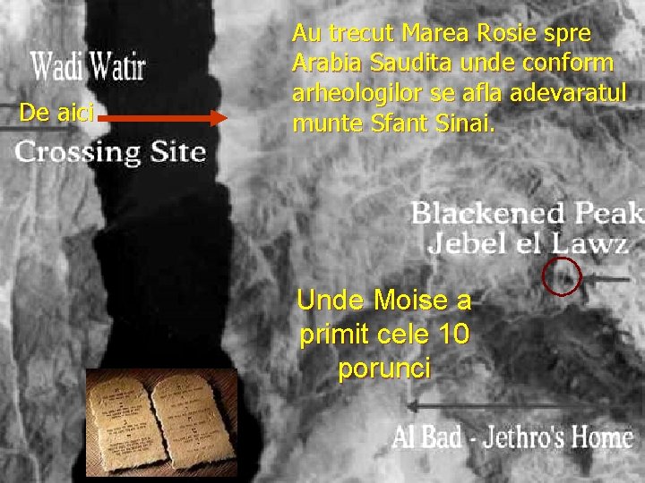 De aici Au trecut Marea Rosie spre Arabia Saudita unde conform arheologilor se afla De aici Au trecut Marea Rosie spre Arabia Saudita unde conform arheologilor se afla