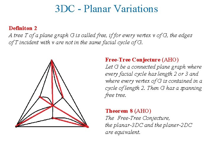 3 DC - Planar Variations Definiton 2 A tree T of a plane graph