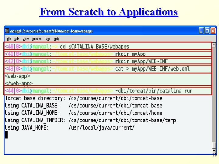 From Scratch to Applications 19 